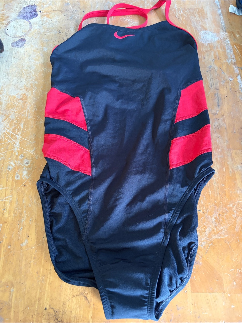 Nike Black Swimsuit with Red Accents, NWT, Hydrastrong, Size 40/14 in US.
